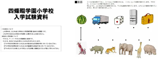 四條畷学園小学校入試試験資料 2015年度一般入試過去問題